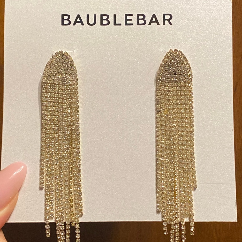 Baublebar Cascading Tassel Crystal Fringe Drop Earrings